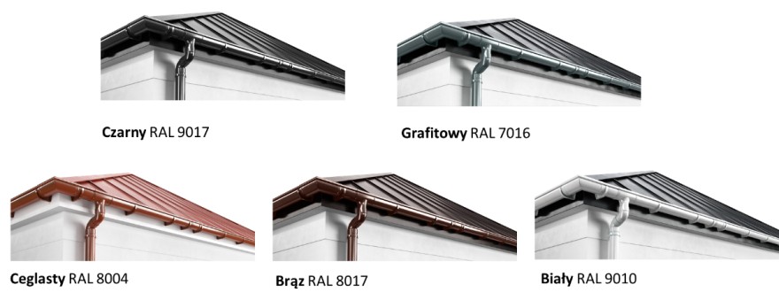 Rys.2. Dostępna kolorystyka rynien KANION